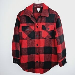 Time & Tru Buffalo Check Fleece Shirt Shacket NWT, size Small